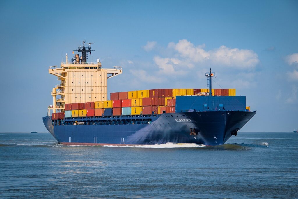 container ship, container transport, seagoing vessel, boat, vessel, freighter, means of transport sea containers, transp