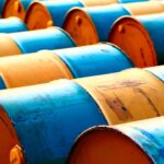 yellow-and-blue oil barrel lot