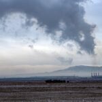 smoke, power plant, iran, qom