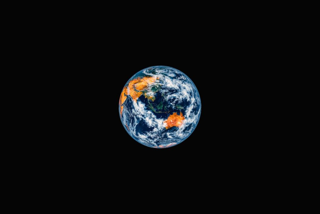 Mother Earth render from outer space.