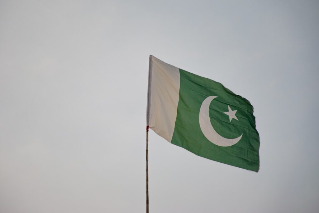 Pakistani Flag in the Air