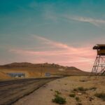military watch tower, military, nature, firing zone, negev desert, israel, checkpoint, sunset, desert