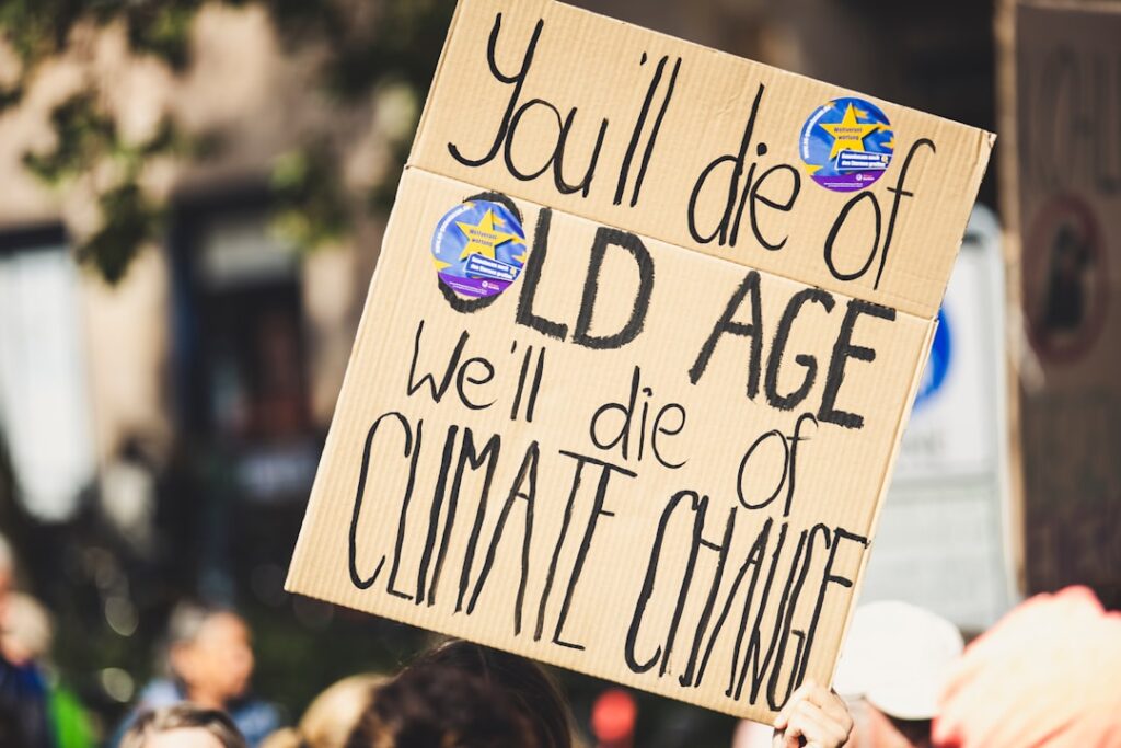YOU'LL DIE OF OLD AGE. WE'LL DIE OF CLIMATE CHANGE. Global climate change strike protest demonstration - No Planet B - 0