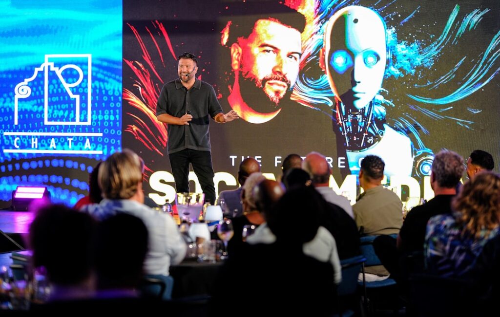 Carlos Gil delivers a bold keynote on AI, content disruption, and future-proof branding at a major marketing event. Full