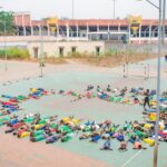 Activité sportive avec les enfants