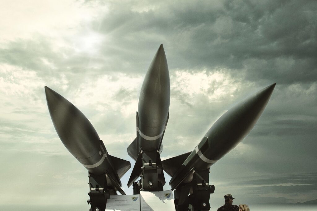 missile, nature, launch, project rocket, clouds, army, war, battle, military, sunrise, sunset, cloudy
