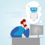 man, computer, think, digital, chat, communication, internet, office, workplace, desk, work, technology, video conferenc