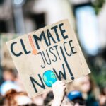 CLIMATE JUSTICE NOW. Global climate change strike protest demonstration - No Planet B