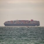 a large ship in the water