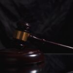 gavel in the dark background. law concept