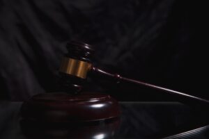 gavel in the dark background. law concept