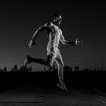 Athlete jumping in the air