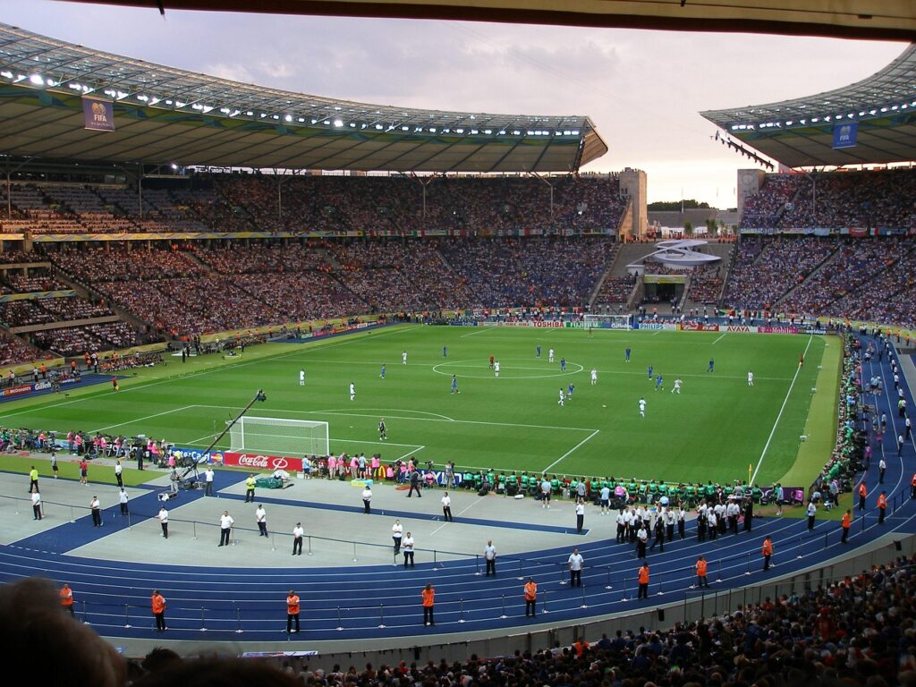football stadium, soccer, stadium, world cup final 2006 berlin, olympic stadium, viewers, berlin olympic stadium, world
